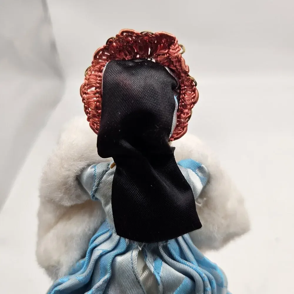 Vintage‎ Peggy Nisbet Costume Lady Doll Blue Red Gown Fur Trim Made In England